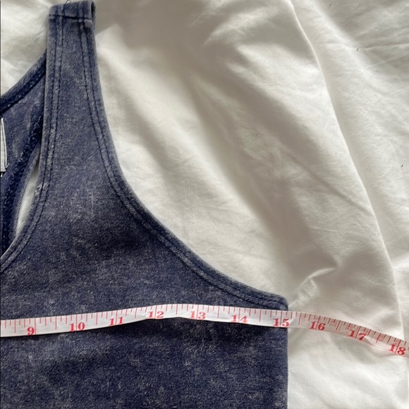 Vintage Express 1987 Collection Racerback Tank  Y2K Acid Wash Stretch Top (L) - Picture 7 of 8